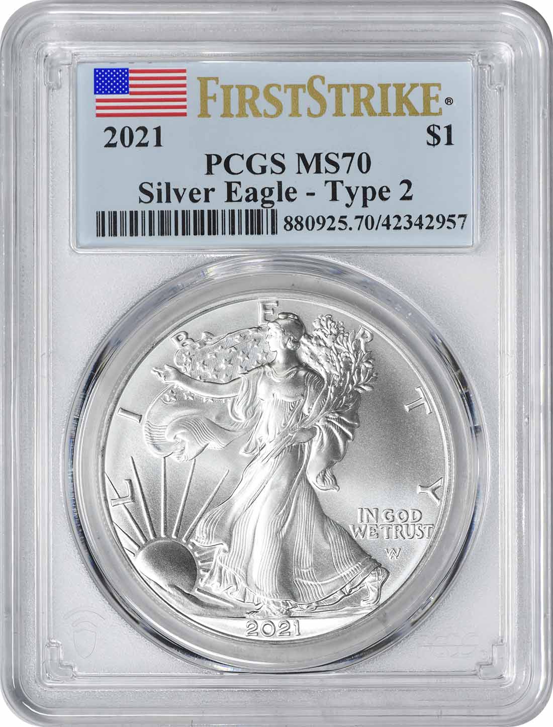 2021 Type 2 $1 American Silver Eagles