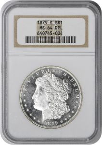 1879-S Morgan Silver Dollar MS64DPL NGC