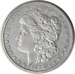 1892-S Morgan Silver Dollar EF Uncertified #1054