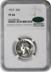 1937 Washington Silver Quarter PR66 NGC (CAC)