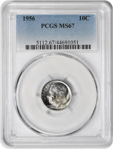 1956 Roosevelt Silver Dime MS67 PCGS