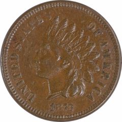 1873 Indian Cent Open 3 AU Uncertified #949