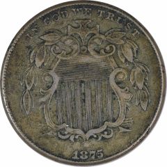 1875 Shield Nickel VF Uncertified #228