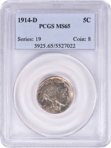 1914-D Buffalo Nickel MS65 PCGS 