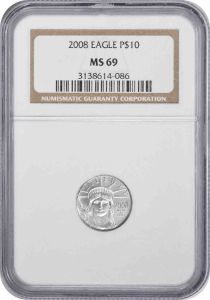 2008 $10 American Platinum Eagle MS69 NGC