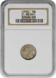 1900 Barber Silver Dime MS64 NGC