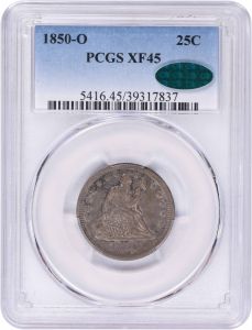 1850-O Liberty Seated Silver Quarter PCGS (CAC)