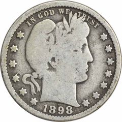 1898-O Barber Silver Quarter VG Uncertified