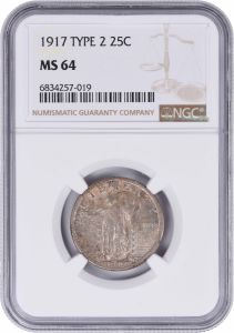 1917 Standing Liberty Silver Quarter Type 2 MS64 NGC