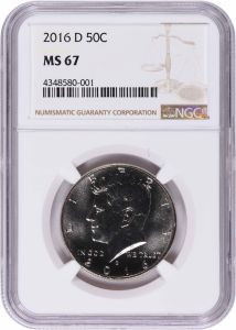 2016-D Kennedy Half Dollar MS67 NGC
