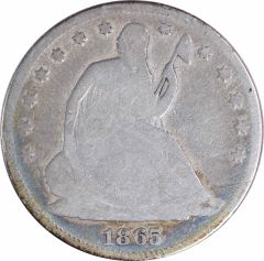 1865 Liberty Seated Half Dollar G Uncertified #158