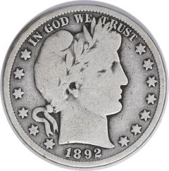 1892-S Barber Silver Half Dollar G Uncertified #859