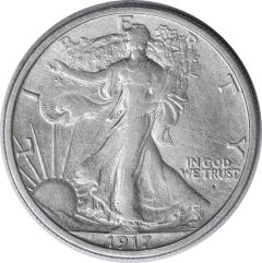 1917-S Walking Liberty Silver Half Dollar Obverse Choice EF Uncertified #940