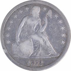 1872 Liberty Seated Silver Dollar VG Uncertified #204