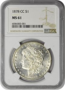 1878-CC Morgan Silver Dollar MS61 NGC