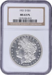 1921-D Morgan Silver Dollar MS63PL NGC