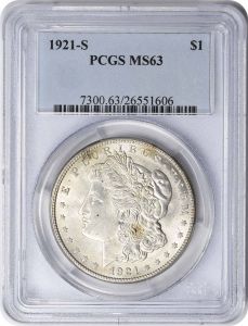 1921-S Morgan Silver Dollar MS63 PCGS