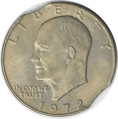 1972-D Eisenhower Dollar Double Clip MS63 Uncertified #335
