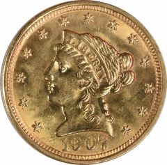 1907 $2.50 Gold Liberty Head MS63 Uncertified #228