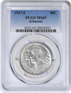 Arkansas Commemorative Silver Half Dollar 1937-S MS65 PCGS