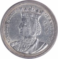 1893 Isabella Commemorative Silver Quarter AU Uncertified #234