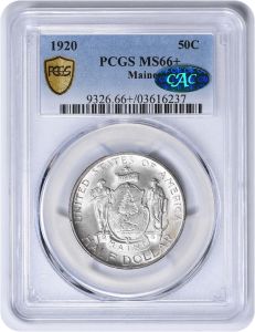 Maine Commemorative Silver Half Dollar 1920 MS66+ PCGS (CAC)