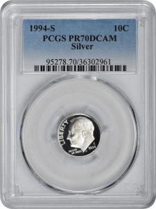 1994-S Roosevelt Dime PR70DCAM Silver PCGS