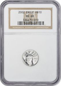 2002 $10 American Platinum Eagle MS69 NGC