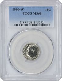 1996-W Roosevelt Dime MS68 PCGS