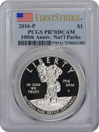 2016-P 100th Anniversary National Parks Commemorative Silver