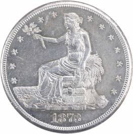 1873-CC Trade Silver Dollar AU58 Uncertified #324