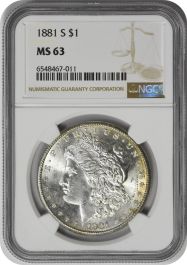 1881-S Morgan Silver Dollar MS63 NGC