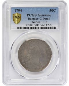 1794 Bust Silver Half Dollar Genuine (Damage-G Detail) PCGS