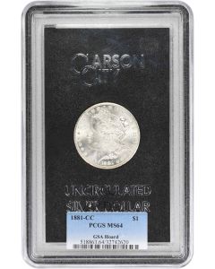 1881-CC Morgan Silver Dollar MS64 PCGS GSA Holder