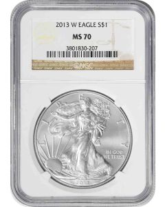 2013-W $1 American Silver Eagle Burnished MS70 NGC