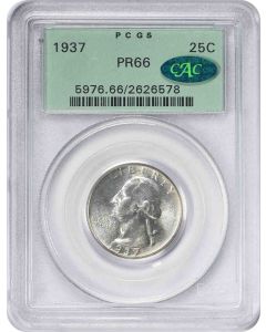 1937 Washington Silver Quarter PR66 PCGS OGH (CAC)