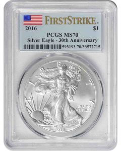 2016 $1 American Silver Eagle MS70 First Strike PCGS