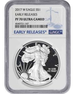 2017-W $1 American Silver Eagle PF70UCAM Early Releases NGC
