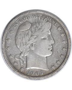 1905-S Barber Silver Half Dollar AU58 Uncertified #527