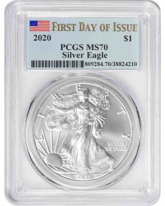 2020 $1 American Silver Eagle MS70 First Day of Issue PCGS