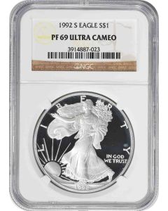 1992-S $1 American Silver Eagle PF69UCAM NGC