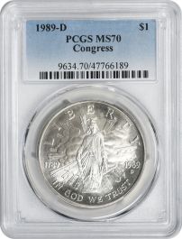 1989-D Congress Commemorative Silver Dollar MS70 PCGS