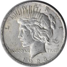 1923 VAM 1V Peace Silver Dollar Extra Hair Choice AU Uncertified #1022