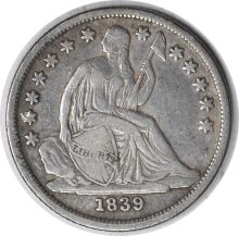 1839-O/O Liberty Seated Silver Dime RPM 1 FS-501 VF Uncertified #238
