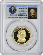 2007-S Thomas Jefferson Presidential Dollar PR70DCAM PCGS