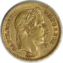 1865 A France 20 Franc KM801.1 EF Uncertified #813