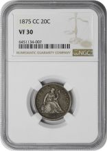1875-CC Twenty Cent Piece VF30 NGC