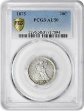 1875 Twenty Cent Piece AU50 PCGS