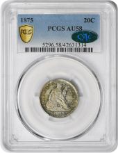 1875 Twenty Cent Piece AU58 PCGS (CAC)