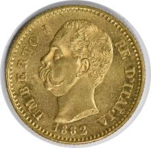1882 R Italy 20 Lire KM21 BU Uncertified #826